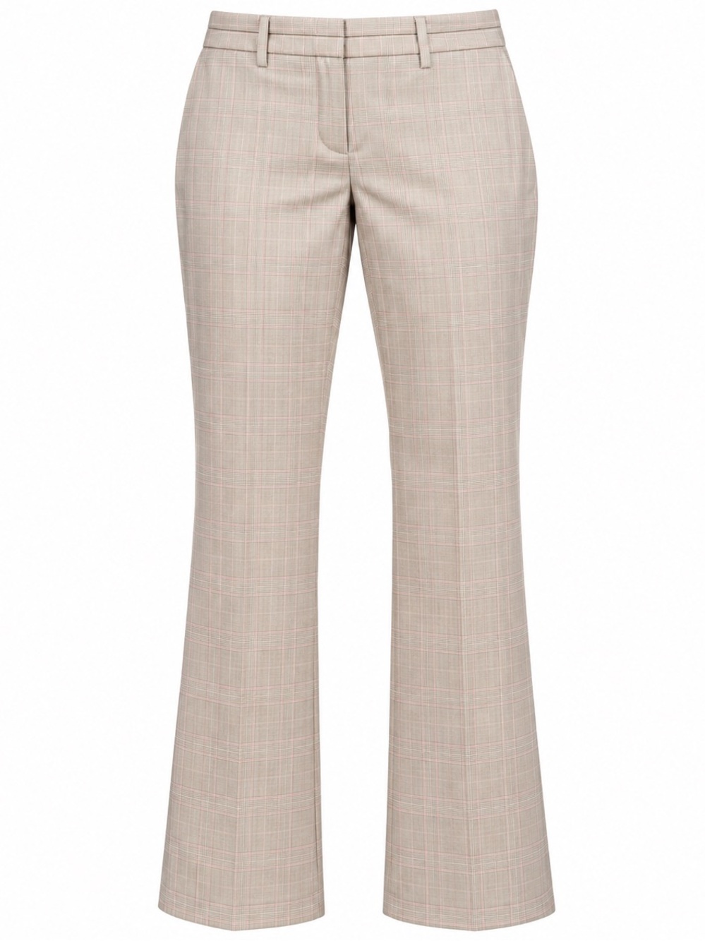 New York & Company Beige Plaid Bootcut Pants